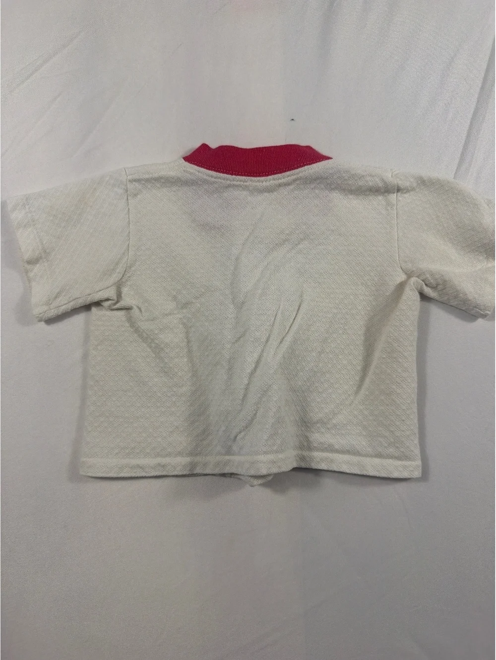 Carter's Infant 1 Year Old White and Red Cotton Button-Up Shirt